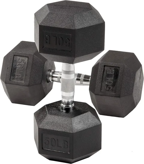 Professional Quality Hex Dumbbell Set with Rubber Coating