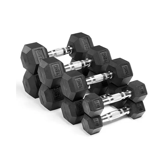 Factory Wholesale Customization Iron Dumbbell Set Good Price Gym Equipment Fitness Rubber Hex Dumbbell of High Quality