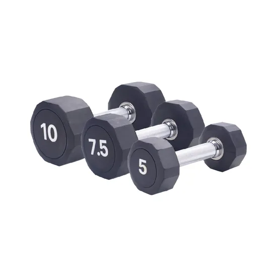 Rubber Round Head Dumbbell Set Dumbbell Manufacture Rubber Dumbbell