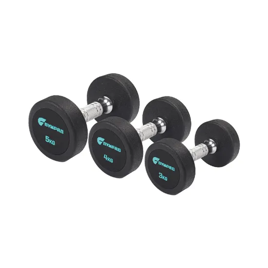 Commercial Gym Fitness Urethane Round Head Cheap PU/Rubber Cast Iron Coated Weight Dumbbell