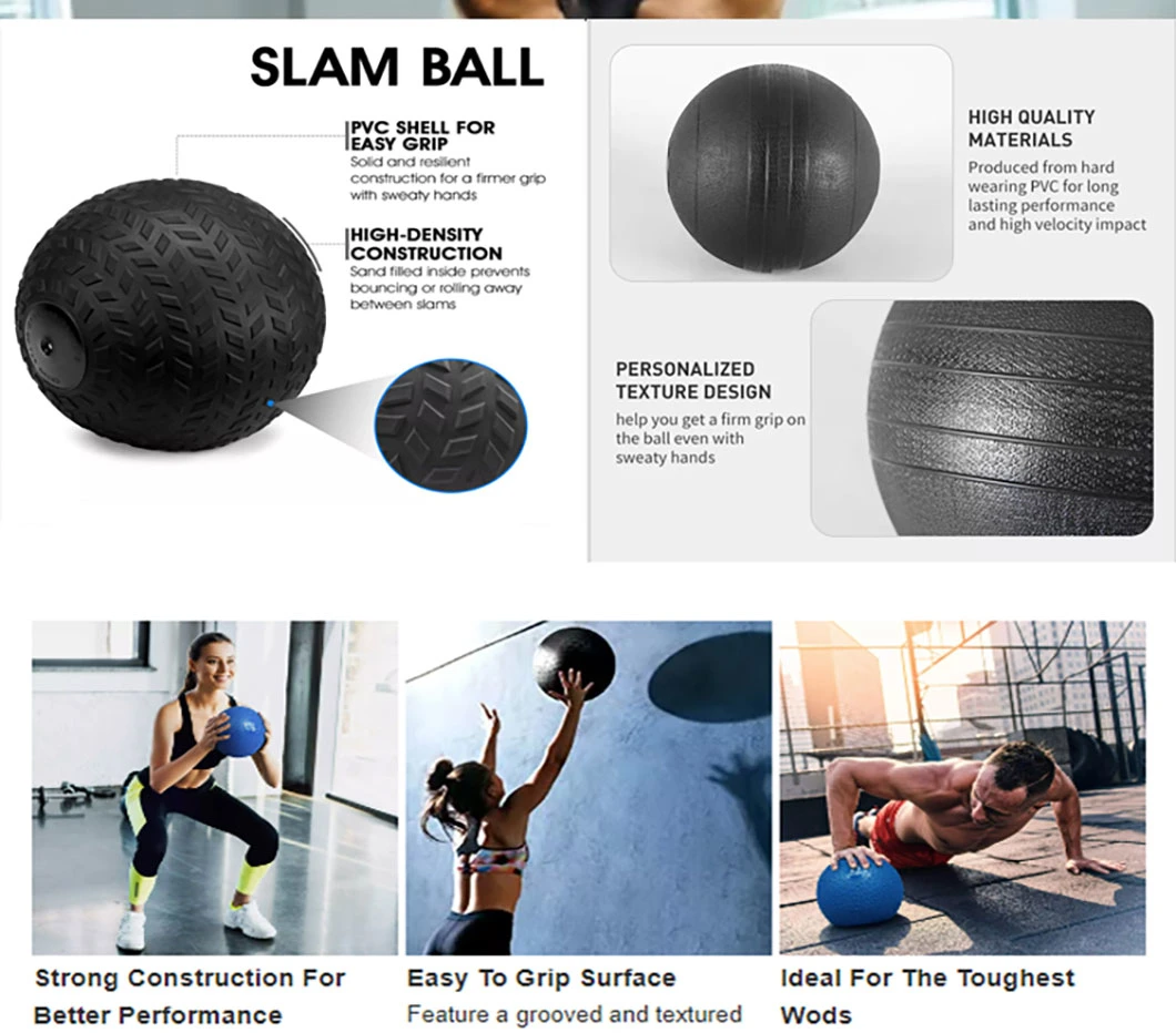 PVC Weight Ball Slam Medicine Ball with Sand Filled