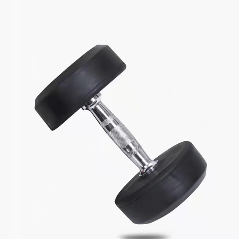 Factory Sale Top Quality Black Round Rubber Coated Dumbbell for Gym Use or Home Use