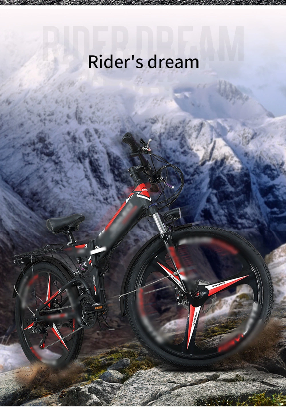 High Quality Ebike26&quot; Folding Air Front Fork Rear Shock Ebike Hydraulic Electric Bicycle Full Suspension Electric Mountain Bike