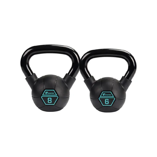 Free Weights Custom Chrome Handle Black PU Coated Kettlebell 