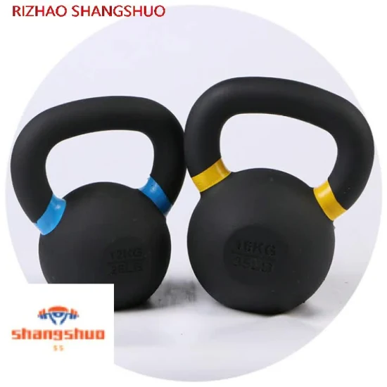 Crossfit Gym Wholesale Exercise Equipment Powder Coated Casting Iron Kettlebell Cast Iron Kettlebell