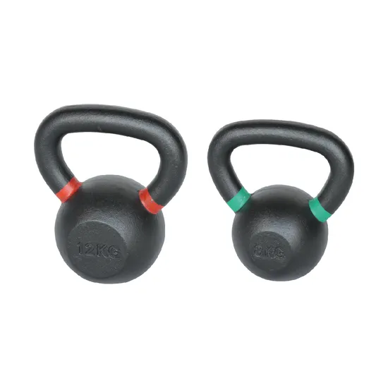 Gympro Gravity Black Cast Iron Powder Coated Kettlebell with Color Circle 